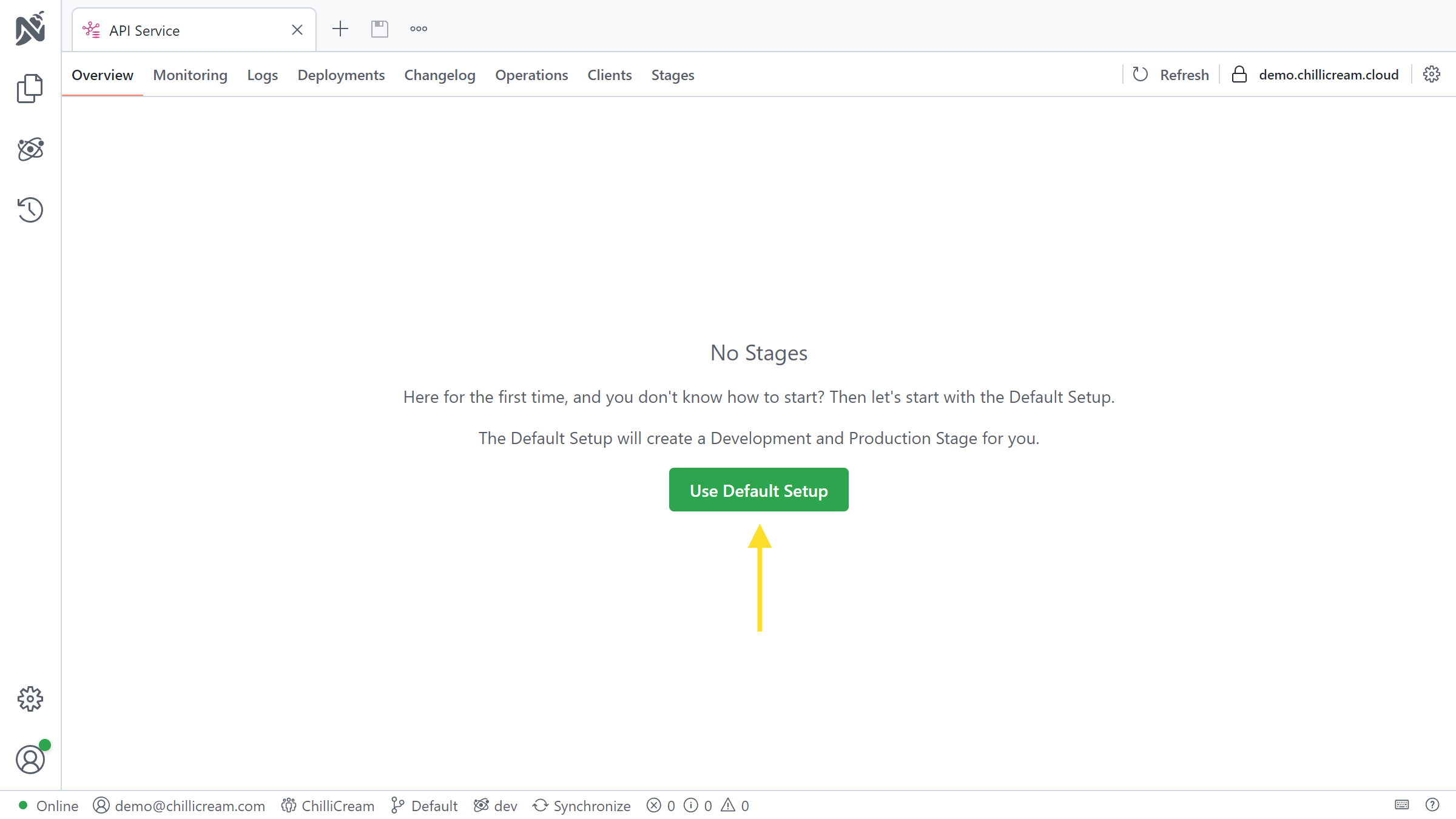 Screenshot of the Stages overview