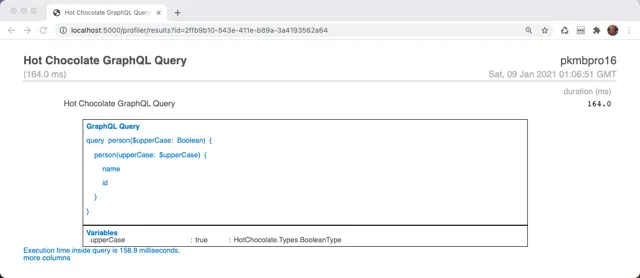 MiniProfiler Detail Web Page
