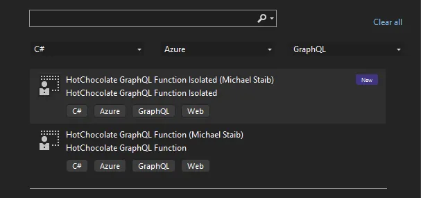 HotChocolate Azure Functions Project Templates